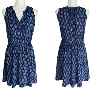 Rebecca Taylor Silk Navy Blue Floral Print Mini Dress - M